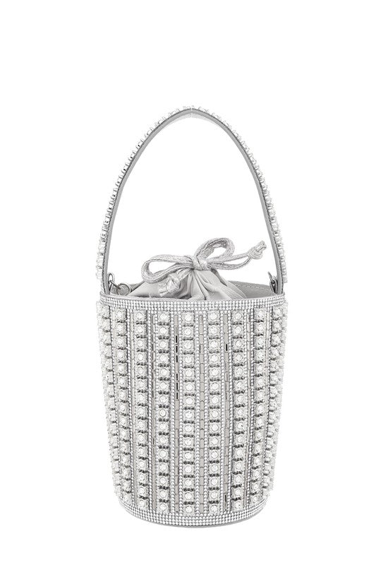 Rhinestone Cylinder Shaped Bucket bag - Body By J'ne