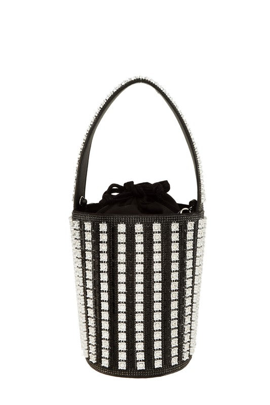 Rhinestone Cylinder Shaped Bucket bag - Body By J'ne