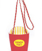 Bolso bandolera tipo clutch con diseño de patatas fritas