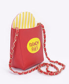 Bolso bandolera tipo clutch con diseño de patatas fritas