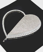 Heart Shape Rhinestone Handle Iconic Clutch