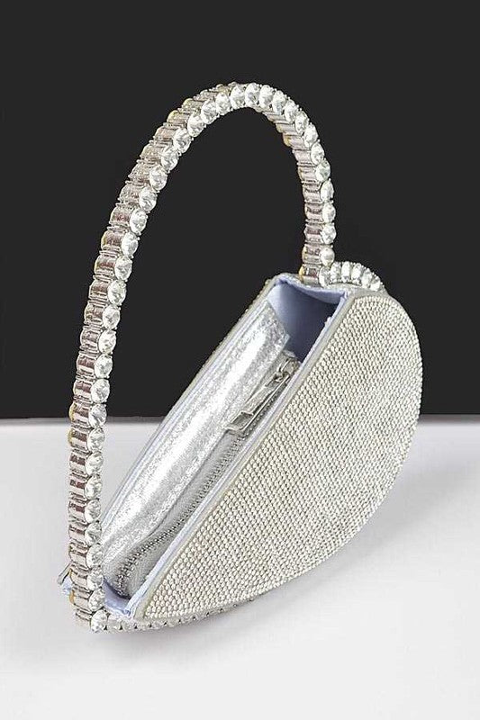 Heart Shape Rhinestone Handle Iconic Clutch - Body By J'ne