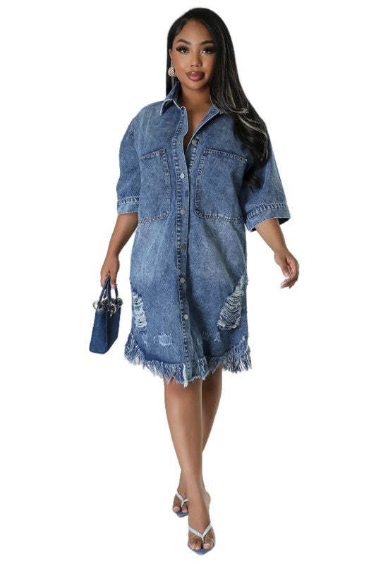 WOMEN FASHION DENIM DRESSES - Body By J'ne