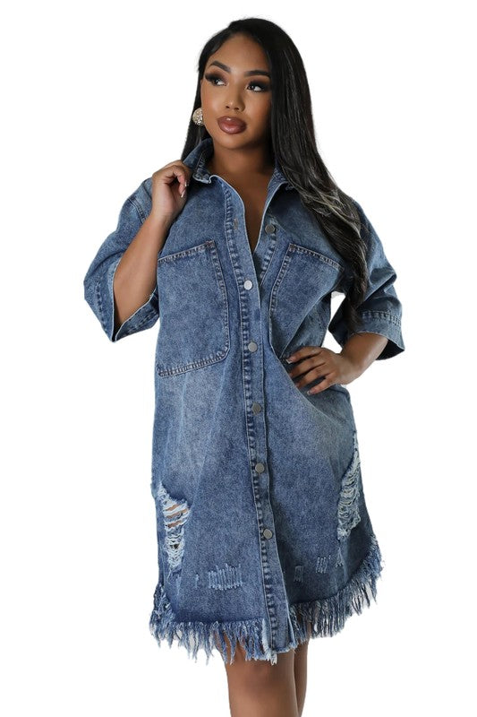 WOMEN FASHION DENIM DRESSES - Body By J'ne