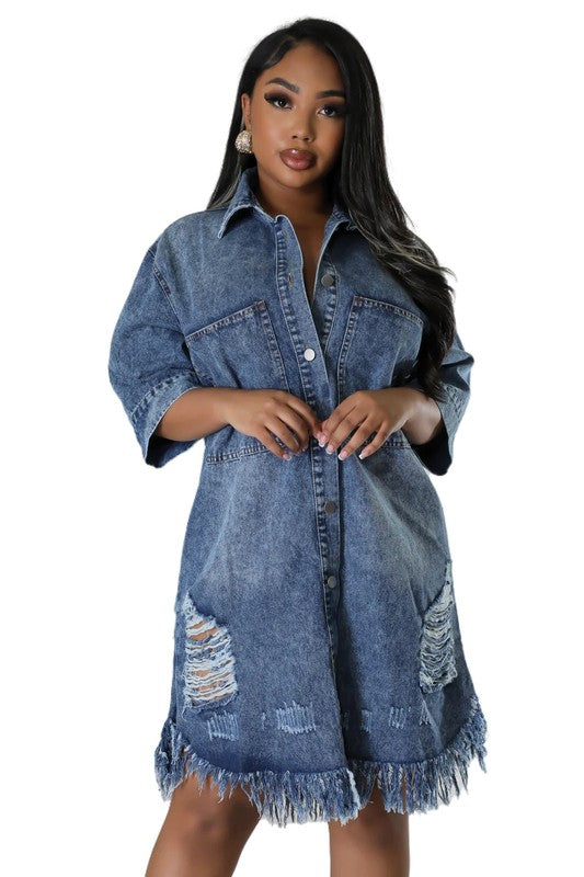 WOMEN FASHION DENIM DRESSES - Body By J'ne