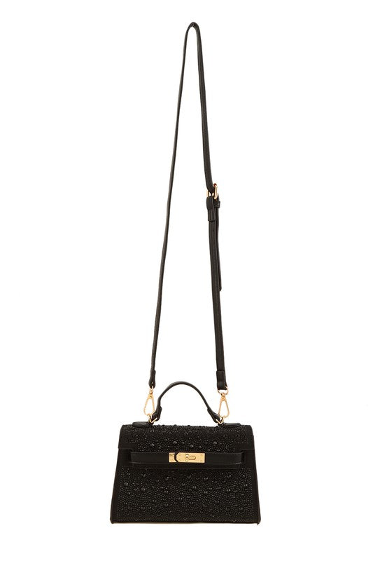 Rhinestone Square Cross Bag - Body By J'ne