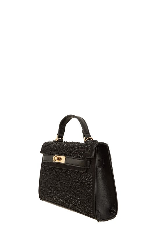 Rhinestone Square Cross Bag - Body By J'ne