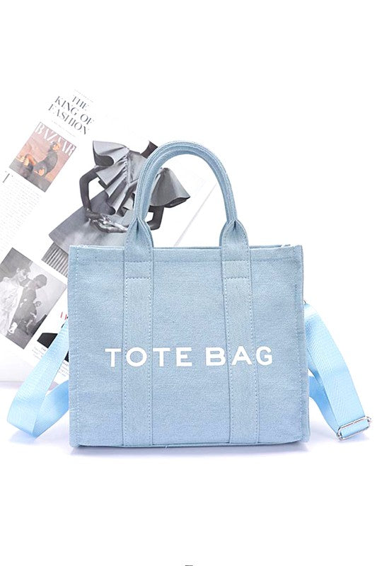 Denim Convertible Small Tote Bag - Body By J'ne