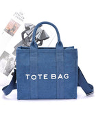 Denim Convertible Small Tote Bag