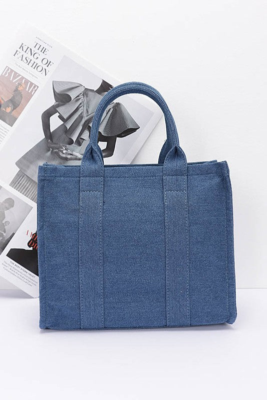 Denim Convertible Small Tote Bag - Body By J'ne