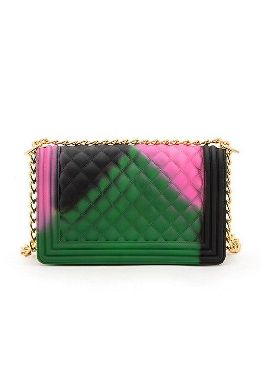 Mix Tone Textured Jelly Shoulder Bag - Body By J'ne