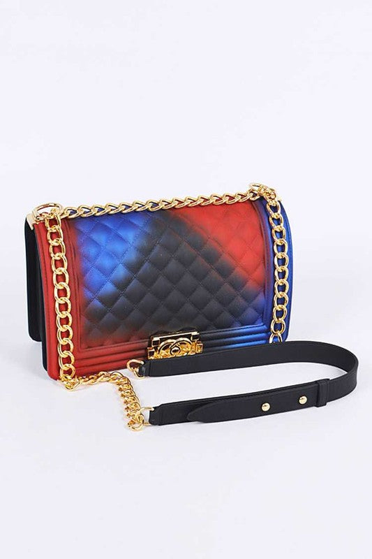 Mix Tone Textured Jelly Shoulder Bag - Body By J'ne