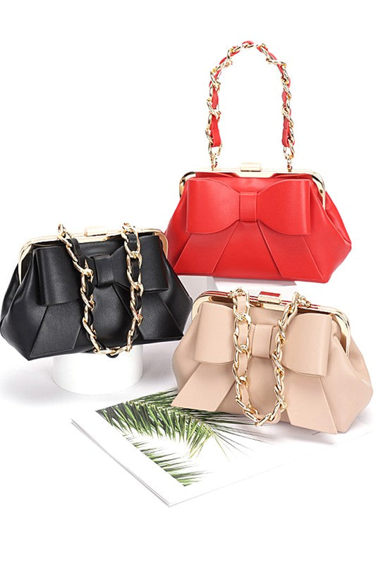 Bow Tie Top Handle Convertible Swing Bag - Body By J'ne