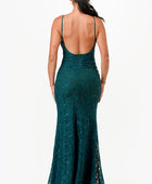 OPEN BACK LACE MERMAID DRESS