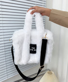 Designer Faux Fur Plush Tote Bag