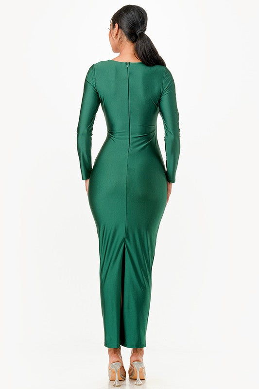 SAMMY TRICOT OVERLAP LONG DRESS - Body By J'ne