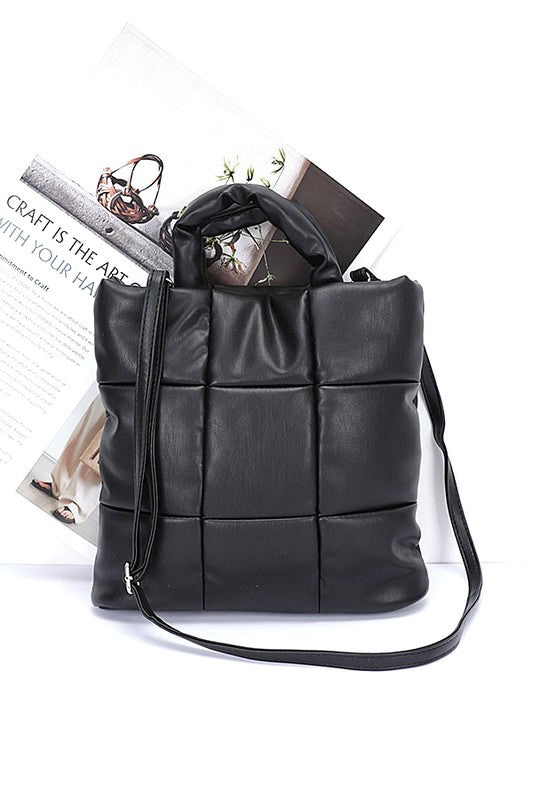 Quilted Soft Puffer Top Handle Swing Bag - Body By J'ne