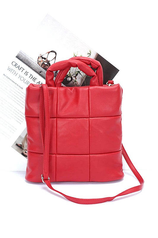 Quilted Soft Puffer Top Handle Swing Bag - Body By J'ne