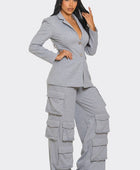 Structured Blazer and Cargo Pants Set