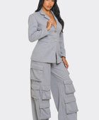 Structured Blazer and Cargo Pants Set