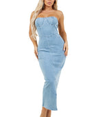 VESTIDO DENIM MAXI CON CIERRE