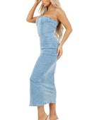 VESTIDO DENIM MAXI CON CIERRE