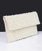 Pearl Studded Envelope Clutch Bag