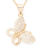 Cubic Zirconia Butterfly Pendant Necklace