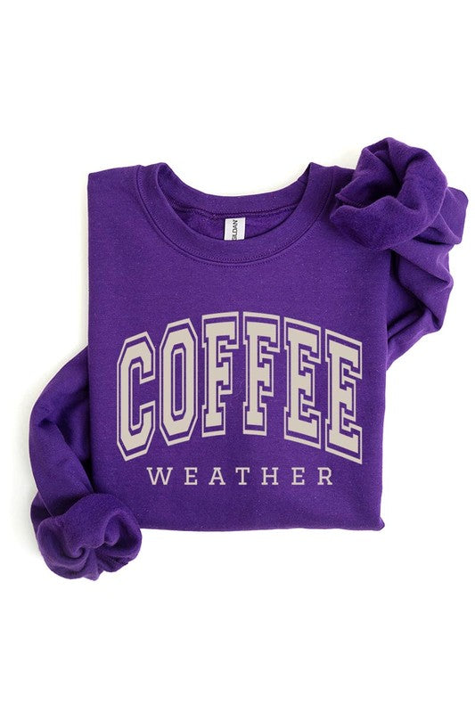 Coffee Weather Graphic Fleece Sweatshirts