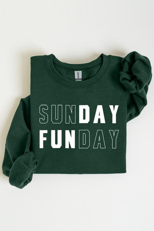 Sunday Funday Graphic Fleece Sweatshirts - Body By J'ne