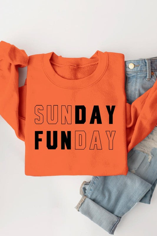 Sunday Funday Graphic Fleece Sweatshirts - Body By J'ne
