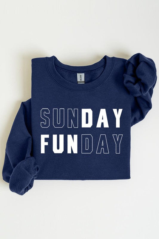 Sunday Funday Graphic Fleece Sweatshirts - Body By J'ne