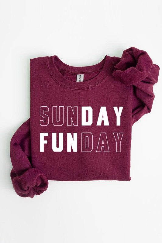 Sunday Funday Graphic Fleece Sweatshirts - Body By J'ne