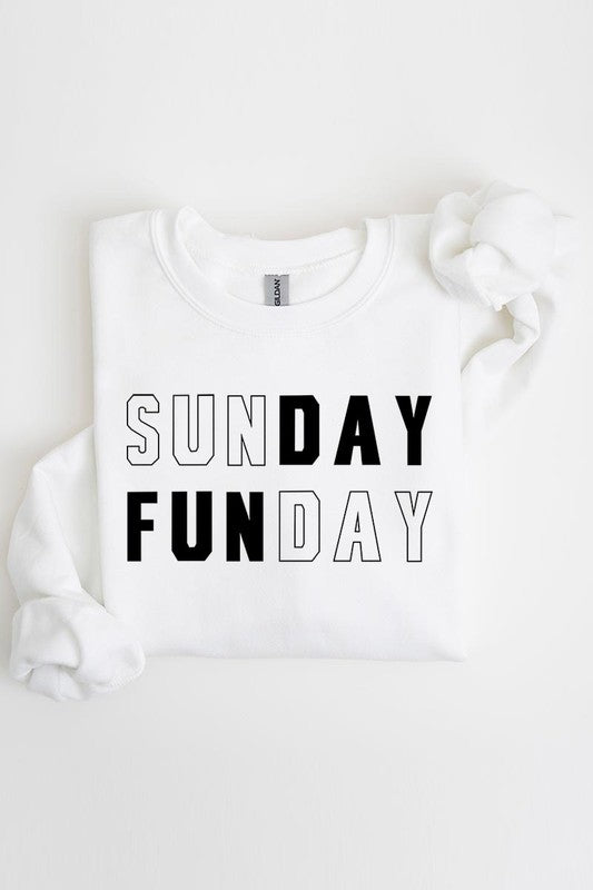 Sunday Funday Graphic Fleece Sweatshirts - Body By J'ne