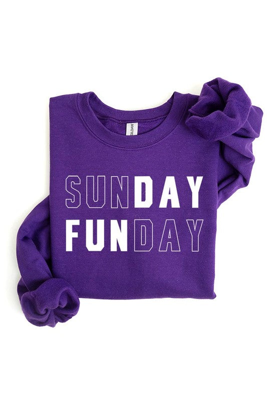 Sunday Funday Graphic Fleece Sweatshirts - Body By J'ne