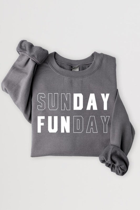 Sunday Funday Graphic Fleece Sweatshirts - Body By J'ne