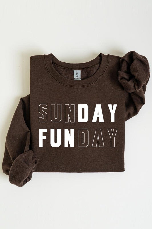 Sunday Funday Graphic Fleece Sweatshirts - Body By J'ne