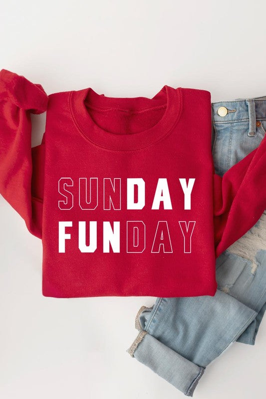 Sunday Funday Graphic Fleece Sweatshirts - Body By J'ne