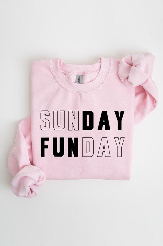 Sunday Funday Graphic Fleece Sweatshirts - Body By J'ne
