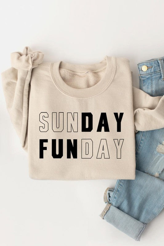 Sunday Funday Graphic Fleece Sweatshirts - Body By J'ne
