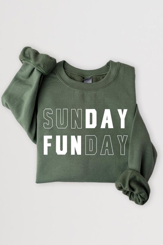 Sunday Funday Graphic Fleece Sweatshirts - Body By J'ne