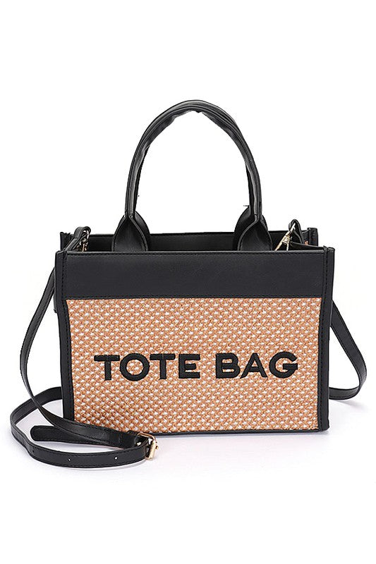 Faux Straw Fashion Tote Bag