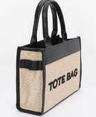 Faux Straw Fashion Tote Bag