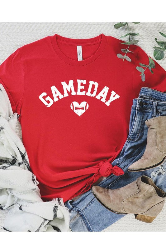 Game Day Football Heart Graphic Tee - Body By J'ne