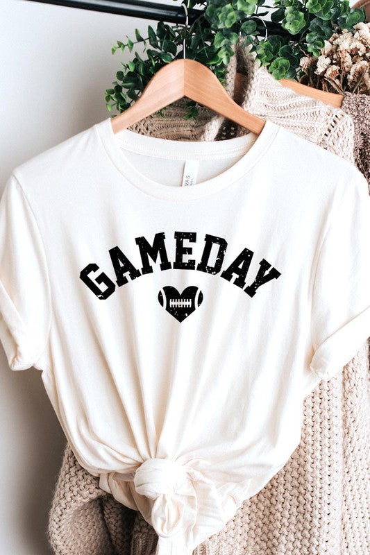 Game Day Football Heart Graphic Tee