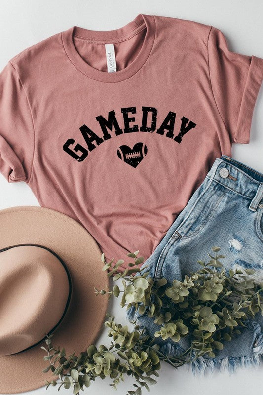 Game Day Football Heart Graphic Tee - Body By J'ne
