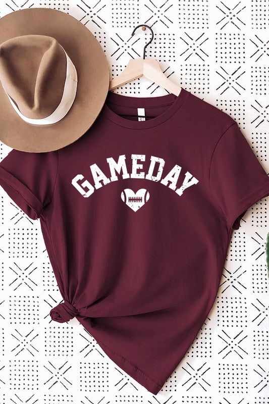 Game Day Football Heart Graphic Tee - Body By J'ne