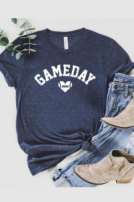 Game Day Football Heart Graphic Tee - Body By J'ne