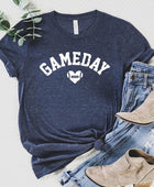 Game Day Football Heart Graphic Tee