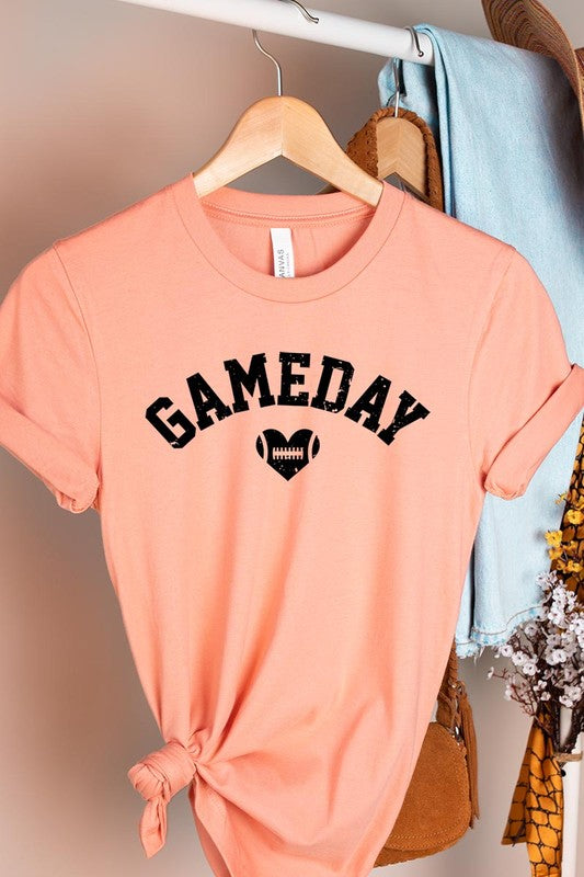 Game Day Football Heart Graphic Tee